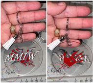 Acrylic MMIW Keychain for Murdered Missing Indigenous Women Awareness