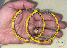 Load image into Gallery viewer, Indigenous Stainless Steel Seed Bead Hoop Earrings - 4 Colors
